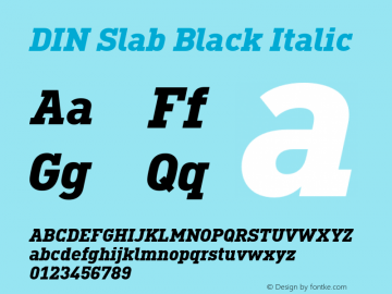 DIN Slab Black Italic Version 1.00图片样张