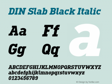 DIN Slab Black Italic Version 1.00图片样张