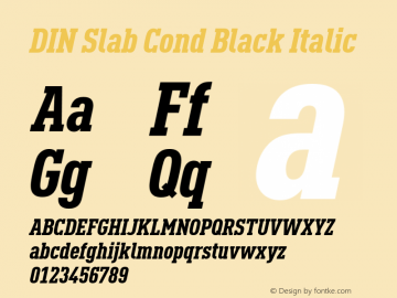 DIN Slab Cond Black Italic Version 1.00图片样张