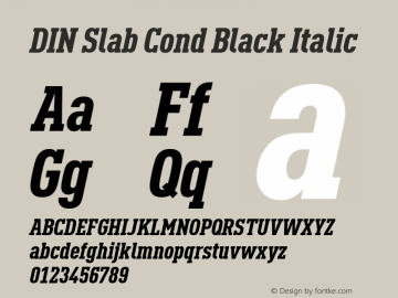 DIN Slab Cond Black Italic Version 1.00图片样张