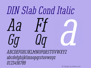 DIN Slab Cond Italic Version 1.00图片样张