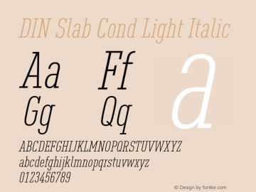 DIN Slab Cond Light Italic Version 1.00图片样张