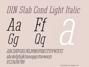 DIN Slab Cond Light Italic Version 1.00图片样张