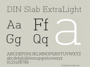 DIN Slab ExtraLight Version 1.00图片样张