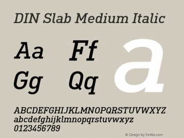 DIN Slab Medium Italic Version 1.00图片样张
