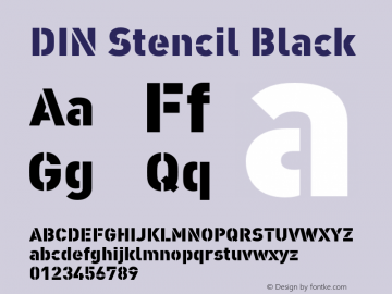 DIN Stencil Black Version 1.00图片样张