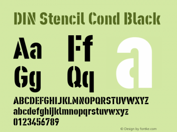 DIN Stencil Cond Black Version 1.00图片样张
