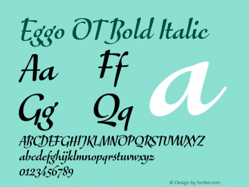 Eggo OT Bold Italic Version 7.60图片样张