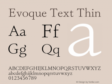 Evoque Text Thin Version 1.000;FEAKit 1.0图片样张