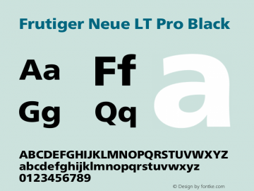 Frutiger Neue LT Pro Medium Bold Version 1.00图片样张