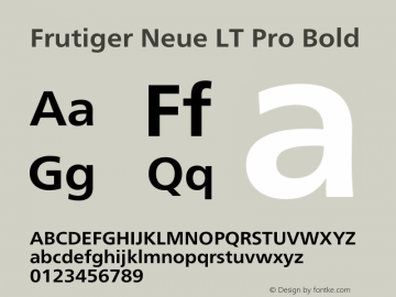 Frutiger Neue LT Pro Book Bold Version 1.00图片样张