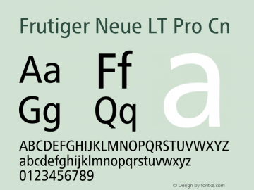 Frutiger Neue LT Pro Cn Version 2.300图片样张