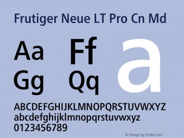 Frutiger Neue LT Pro Cn Md Version 2.300图片样张