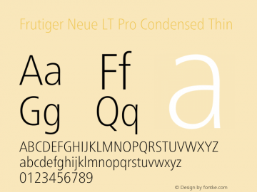 Frutiger Neue LT Pro Cn Thin Version 1.00图片样张