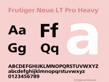 Frutiger Neue LT Pro Regular Bold Version 1.00图片样张