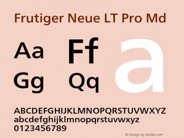 Frutiger Neue LT Pro Md Version 2.200图片样张