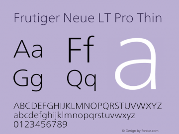 Frutiger Neue LT Pro Thin Version 1.00图片样张