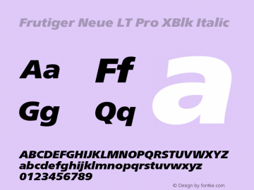 Frutiger Neue LT Pro XBlk It Version 2.200图片样张