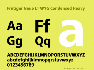 Frutiger Neue LT W1G Cn Regular Bold Version 1.20图片样张