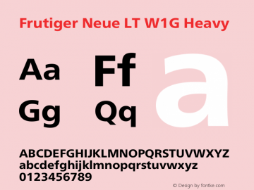 Frutiger Neue LT W1G Heavy Version 1.20图片样张