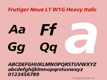 FrutigerNeueLTW1G-HeavyIt Version 2.30图片样张