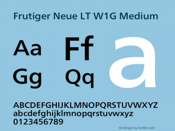 Frutiger Neue LT W1G Medium Version 1.20图片样张