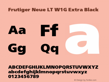 FrutigerNeueLTW1G-XBlack Version 2.30图片样张