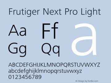 FrutigerNextPro-Light Version 1.00; 2007图片样张