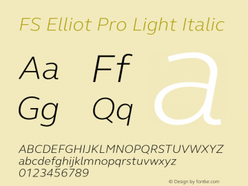 FSElliotPro-LightItalic Version 6.01图片样张