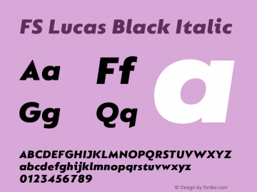FS Lucas Black Italic Version 1.03;PS 001.002;hotconv 1.0.88;makeotf.lib2.5.64775图片样张