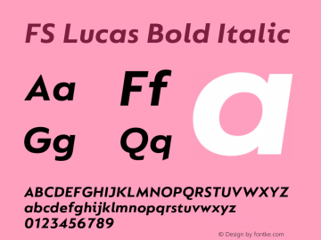 FS Lucas Bold Italic Version 1.03;PS 001.002;hotconv 1.0.88;makeotf.lib2.5.64775图片样张