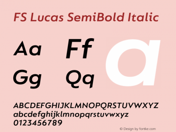 FS Lucas SemiBold Italic Version 1.03;PS 001.002;hotconv 1.0.88;makeotf.lib2.5.64775图片样张