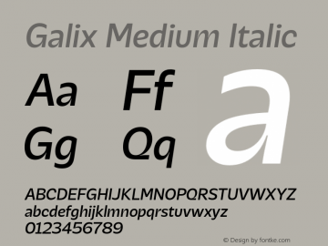 Galix-MediumItalic 图片样张