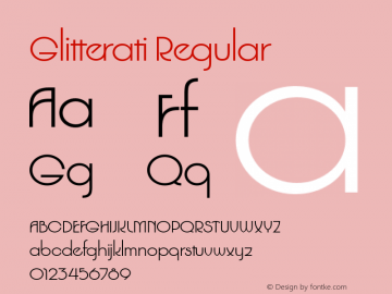 Glitterati Regular 001.000 Font Sample