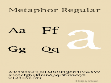 Metaphor Regular Macromedia Fontographer 4.1 12/19/97 Font Sample