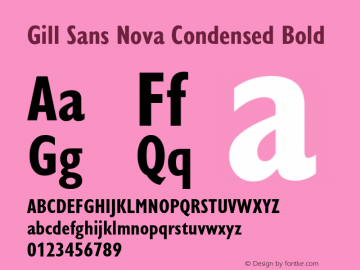 Gill Sans Nova Cn Bold Version 1.00图片样张