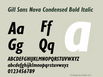 Gill Sans Nova Cn Bold It Version 1.00图片样张