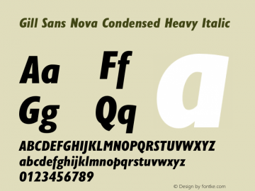 Gill Sans Nova Cn Heavy It Version 1.00图片样张