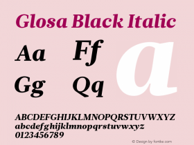 Glosa-Black Italic Version 1.0图片样张