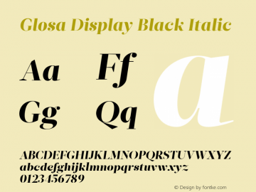 GlosaDisplay-BlackItalic Version 1.0图片样张