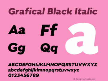 Grafical Black Italic Version 1.000;hotconv 1.0.109;makeotfexe 2.5.65596图片样张