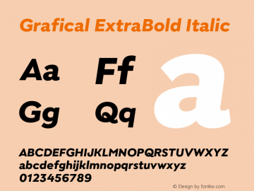 Grafical ExtraBold Italic Version 1.000;hotconv 1.0.109;makeotfexe 2.5.65596图片样张