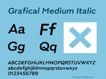Grafical Medium Italic Version 1.000;hotconv 1.0.109;makeotfexe 2.5.65596图片样张