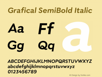 Grafical SemiBold Italic Version 1.000;hotconv 1.0.109;makeotfexe 2.5.65596图片样张