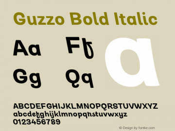 Guzzo Bold Italic Version 1.00图片样张