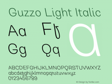 Guzzo Light Italic Version 1.00图片样张