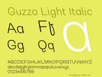 Guzzo Light Italic Version 1.00图片样张