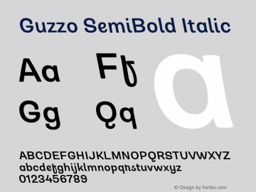 Guzzo SemiBold Italic Version 1.00图片样张