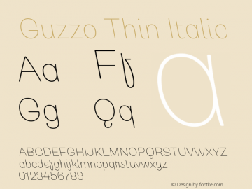 Guzzo Thin Italic Version 1.00图片样张
