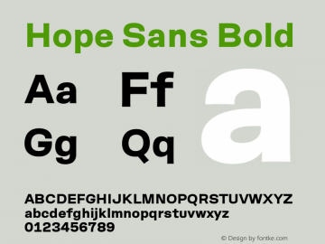 Hope Sans Bold Version 1.00, build 6, s3图片样张